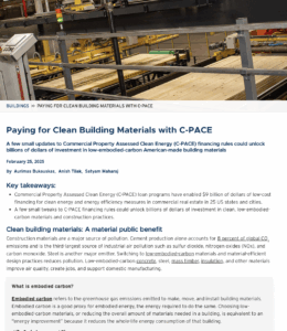 Paying for Clean Building Materials with C-PACE